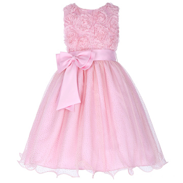 Grace Karin Girls 3D Flower Pink Wedding Bridesmaid Party Princess Dress CL008977-1